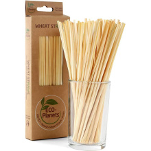 150mm 200mm Wholesale Biodegradable Eco Friendly Straw Drinking Wheat Straw Customized Logo Color Disposable Straw